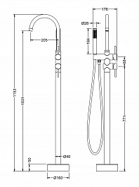 Timo Смеситель Saona 2300/03Y-CR напольный – фотография-3